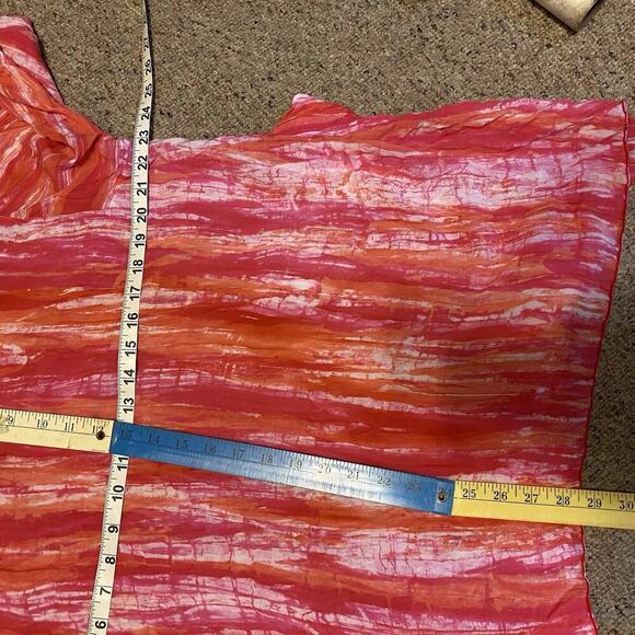 Lynz Women Tunic Top Blouse OneSize V Neck Pullover Red White Pink Beach Preppy - Picture 2 of 9